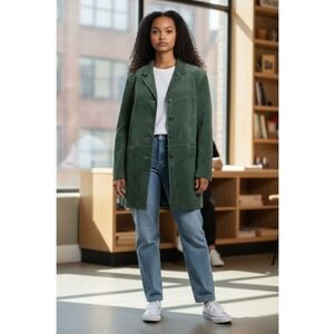 Dennis Basso Forest Green Genuin Leather  Coat